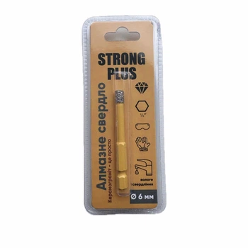 Сверло алмазное по керамограниту Strong Plus для дрели 6 мм (ІТ0022)