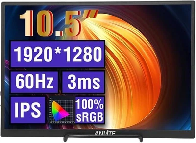 Портативный монитор Anmite A105W01 10.5" Full HD 1920×1280 60 Гц черный — экран для ноутбука, ПК, телефона и игровой приставки