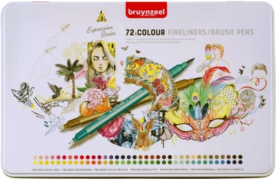 Zestaw dwustronnych brushpenów Bruynzeel 60325072 72 kolory (8712079454425)