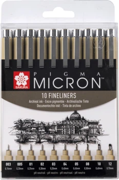 Zestaw cienkopisów Sakura Pigma Micron POXSDK10A 10 sztuk Czarnych (8712079459550)
