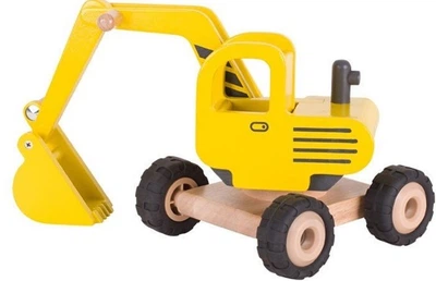 Drewniany pojazd Goki Koparka żółta (55898G) (4013594558983)