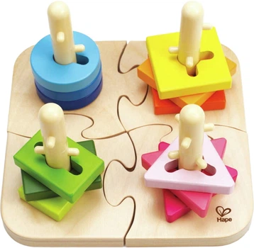 Дерев'яний пазл-сортер Hape Кольорові фігури (E0411) (6943478002586)
