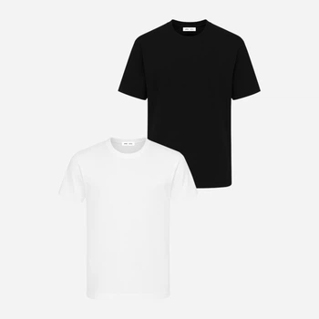 Набор футболок хлопковых длинных мужских Ray U0104-BW L/XL 2 шт Черный/Белый (RAY2000000026053)