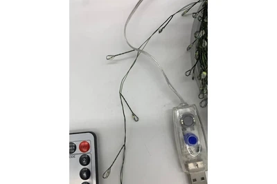 Гірлянда Роса на котушці феєрверк мішура USB 20м 600LED + пульт білий