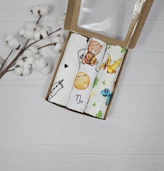 Набор пеленок для новорожденных: непромокаемые и фланелевые a.l.babybox Зодиак