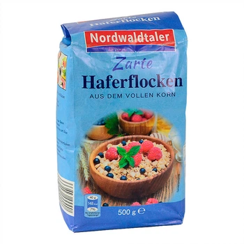 Овсянка Nordwaldtaler Zarte Haferflocken 500г Германия быстрое приготовление (ВК-00410)