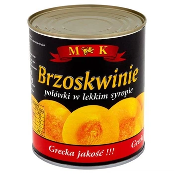 Консервированные персики M&K Половинки в сиропе Жестяная банка 820 г (ПК-00043)