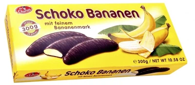 Цукерки Sir Charles Schoko Bananen банан у шоколаді 300г Начинка - Пралине Смак - Яблуко, банан (ШЦ-00037)