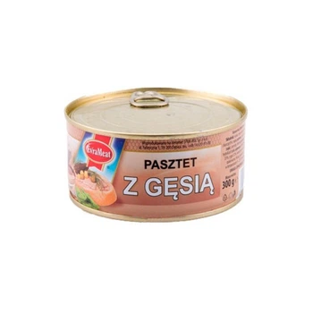 Паштет Evra Meat Pasztet z gesia гусинный 300г жестяная банка (ПГ-00005)