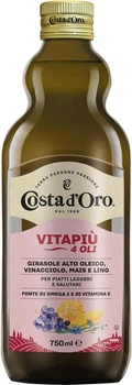 Масло Costa d'Oro Vitapiu Смесь 4 масла 750мл Первый холодный отжим с витамином Омега 3 и 6 (ОО-00412)