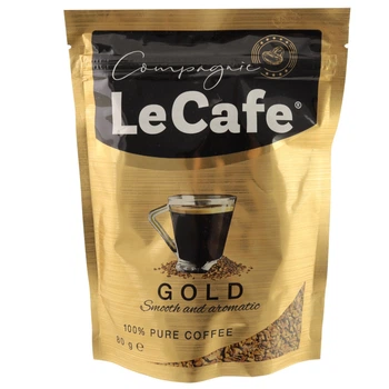 Розчинна кава LE Cafe Gold гранульована 80г купаж арабіки та робусти (КР-00059)
