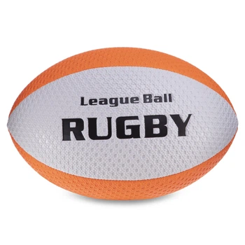 М'яч для регбі RUGBY Liga ball (PU, р-р 9in, Білий-помаранчевий) (RG-0391_Білий-помаранчевий)