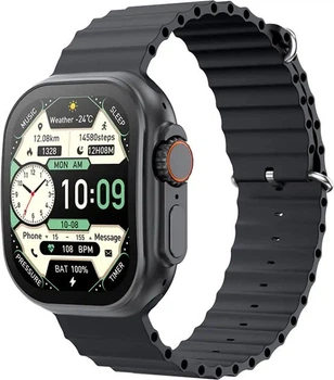 Смарт годинник AMOLED ULTRA 1-1 Smart Watch 49mm із захистом від води та пилу та бездротовою зарядкою підтримує Android та iOS чорні