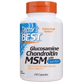 Природні добавки Doctor's s Best Глюкозамін & Хондроітин & МСМ OptiMSM 240 капсул
