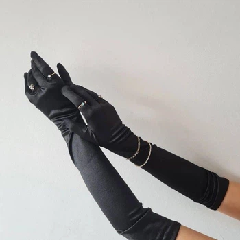 Довгі рукавички honey fashion accessories s/m/l чорні (30к012)