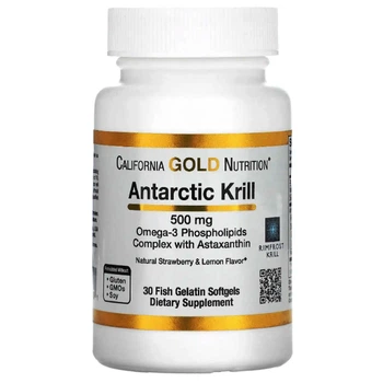 Масло криля California Gold Nutrition Antarctic Krill 500 mg 30 Fish Softgels