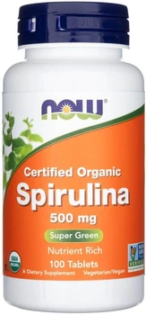 Спіруліна Now Foods 500 мг 100 таблеток (733739026965)
