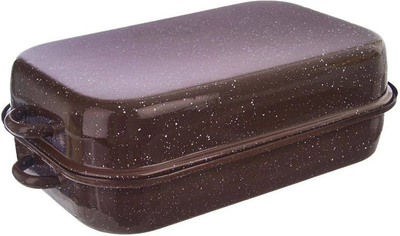 Brytfanna do piekarnika Orion Brown z pokrywką emaliowana prostokątna 46 x 27.5 x 14.5 cm (8592381175207)