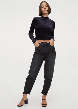 Джемпер в блестки H&M 931444001c42 XS фиолетовый (100001048)