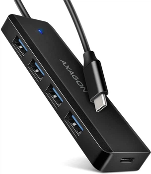 Хаб Axagon HUE-C1C USB-C 5Gbps TRAVEL hub, 20см Type-C cable Black
