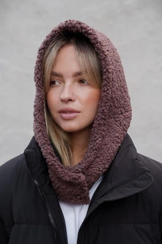 Тепла Шапка Капюшон Капор Теді На Флісі Коричнева Without Bonnet Woman Коричневий (366825)