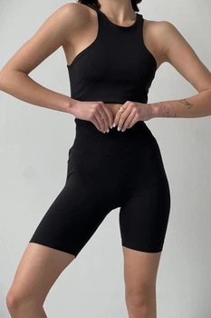 Жіночі Шорти Велосипедки Безшовні Чорні Without Push Up XS (363975)
