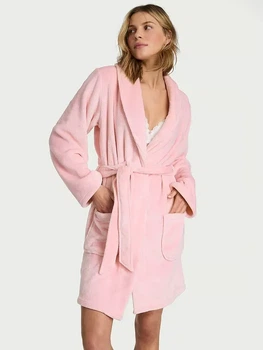 Халат Victoria's Secret Short Cozy Plush Robe XL (рожевий)