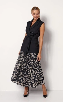 Жіноча спідниця плісе з геометричним узором SALMA STYLE NIKA MKSN2368-01 - 44/46