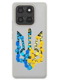 Huawei Honor X7d прозрачный силиконовый чехол iSwag с украинским дизайном - Герб Украины в цветах (HHX7D-83)