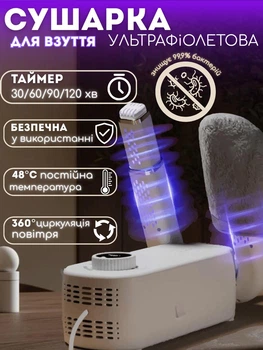 Сушилка для обуви электрическая Swan Home HX-602 портативная мощная обувная электросушилка от сети с таймером сушилки для обуви электросушилки антибактериальная сушка для кроссовок ботинок белая