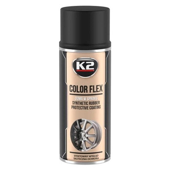 Краска жидкая резина K2 COLOR FLEX черная матовая аэрозоль 400мл