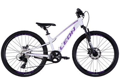 Велосипед AL 24" Leon JUNIOR DD CS рама-12" білий з бузковим 2025