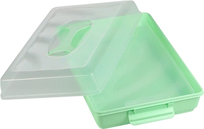 Контейнер для тістечок та випічки Kadax із кришкою та вставкою М'ятний 43.5x30 см (5903699430880)