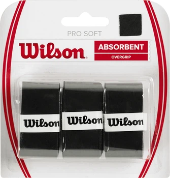 Обмотка для ракеток Wilson PRO SOFT OVERGRIP 3 PACK черная (3 штуки) WRZ4040