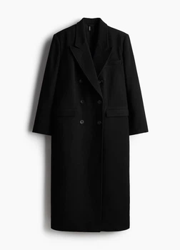 Двобортне пальто у складі з вовною H&M 1228999001c42 XXL чорне (100001681)