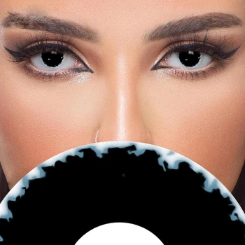 Чорні кольорові контактні лінзи - Локи Блек 2шт. від ELITE Lens
