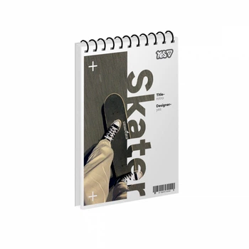 Блокнот YES, А6, 80 листов, Skater, на спирали, клетка, (152302)