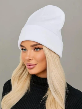 Шапка Лопата двошарова one size унісекс Біла