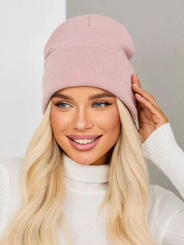 Шапка Лопата двухслойная one size унисекс Пудра