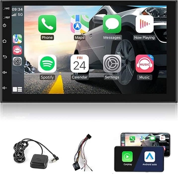 Мультимедийная система Hodozzy Car Radio 2 Din, Apple CarPlay и Android Auto, Wi-Fi, поддерживают GPS навигацию, Bluetooth, USB, AUX, 2.5D скло, HiFi звук, четырех ядерний процессор