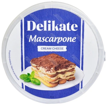 Вершковий сир маскарпоне DELIKATE Mascarpone cream cheese 250 г