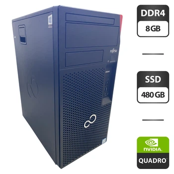 Компьютер Fujitsu Esprimo P758 E85 Tower / Intel Core i5-8400 (6 ядер по 2.8 - 4.0 GHz) / 8 GB DDR4 / 480 GB SSD / nVidia Quadro M2000, 4 GB GDDR5, 128-bit б/у