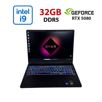 Игровой ноутбук HP Omen Max Gaming 16-ah0033dx / 16" (2560x1600) IPS / Intel Core Ultra 9 275HX (24 (24) ядер по 2.7 - 5.4 GHz) / 32 GB DDR5 / 1000 GB SSD / nVidia GeForce RTX 5060, 8 GB GDDR7, 128-bit / WebCam б/у