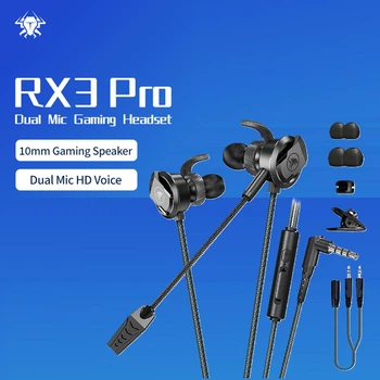 Ігрові навушники Plextone RX3 Pro геймерська гарнітура з мікрофоном 3,5 мм Black