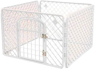 Складаний манеж для собак LEAN Toys з надійними дверцятами 90 x 60 x 60 см Білий (5905991033561) (955555912285531) - Уцінка