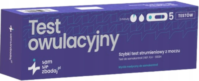Test owulacji Sam Się Zbadaj strumieniowy z moczu 5 szt (6936983140003)