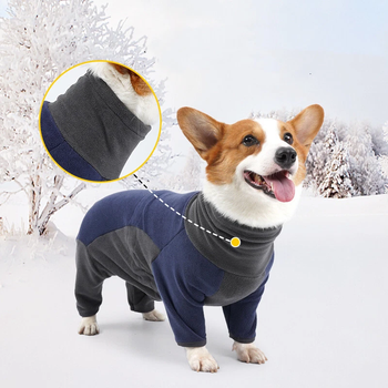 Флисовый комбинезон для собак Wan Talk Dog Clothes Cold Proof, Bluish Grey, XS
