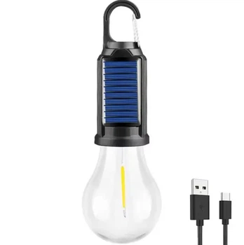 Лампочка лампа для кемпинга с солнечной панелью и USB-зарядкой T 03B