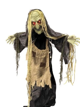 Декорация для Хэллоуина Ведьма Halloween Green Witch с красными глазами и звуком