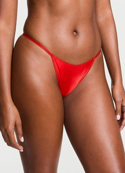 Трусики стрінги Victoria's Secret Dream Angels Satin Pom Pom V-String Panty S Червоний (26933185)